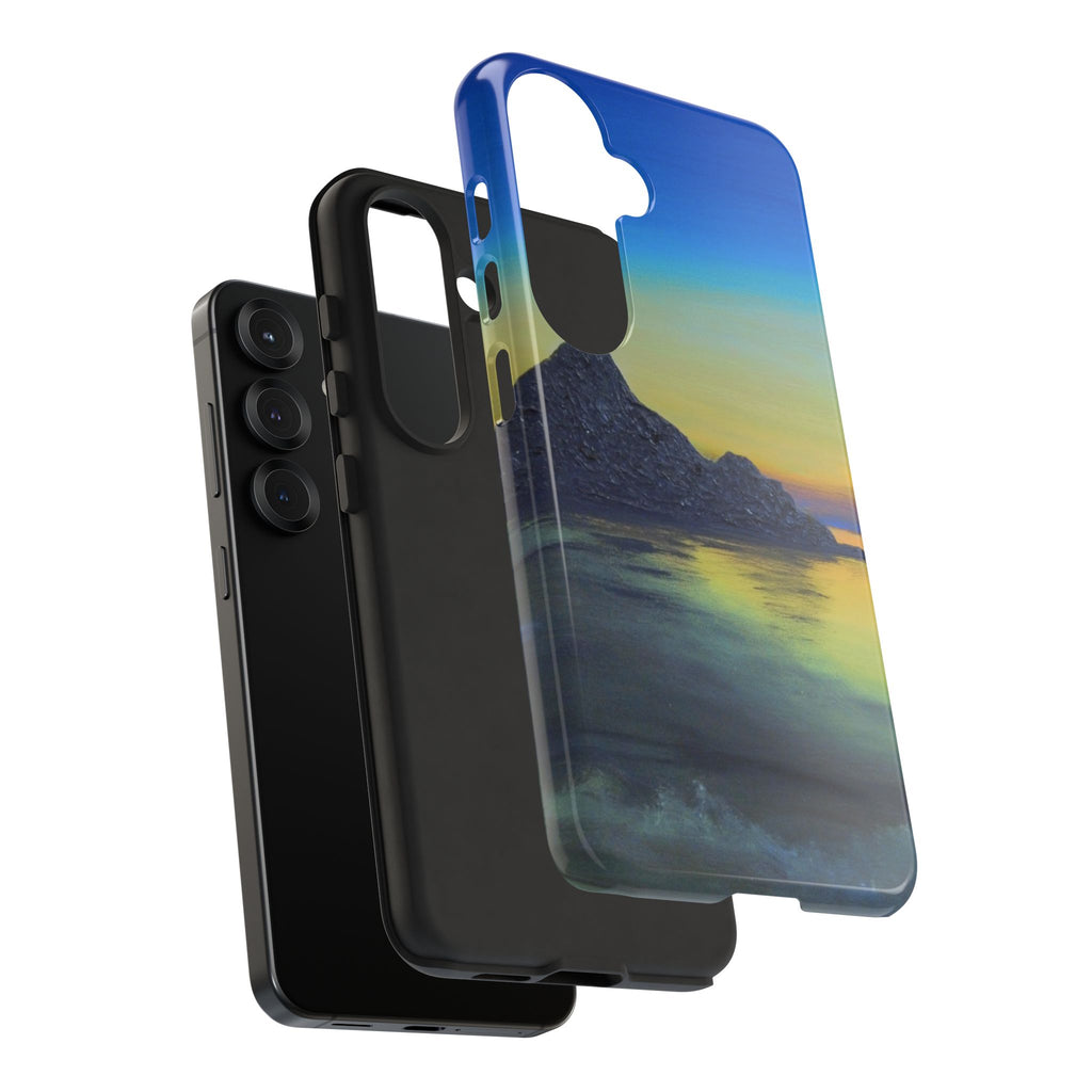Sunset Cove Phone Case — Durable Protective Tough Case with Tranquil Beach Landscape