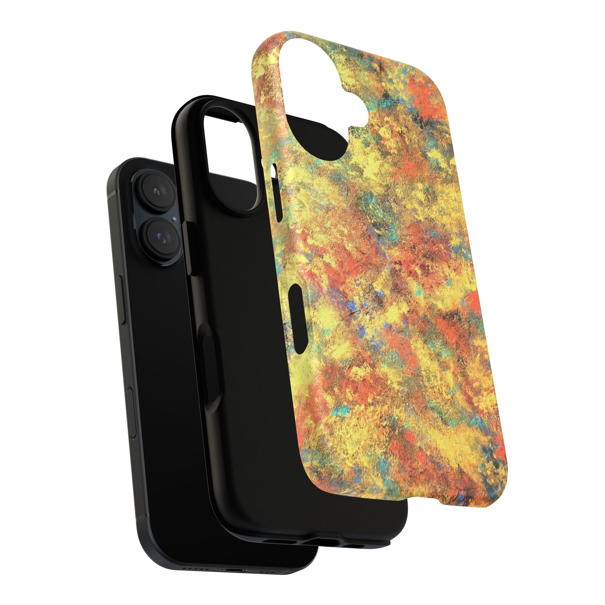 Abstract Autumn Marble Phone Case — Protective iPhone Cover with Warm Fall Colors