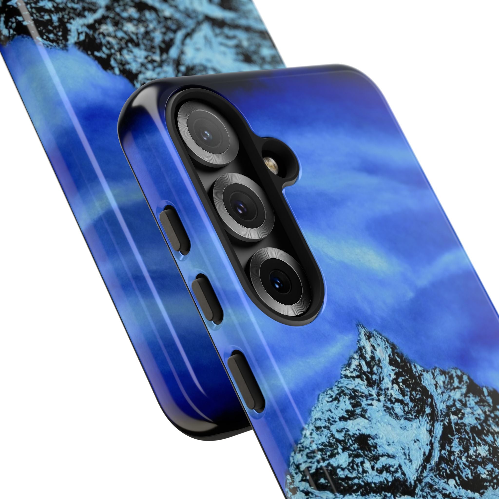 Mountain Peak Blue Tough Phone Case — Rugged Protective iPhone Cover