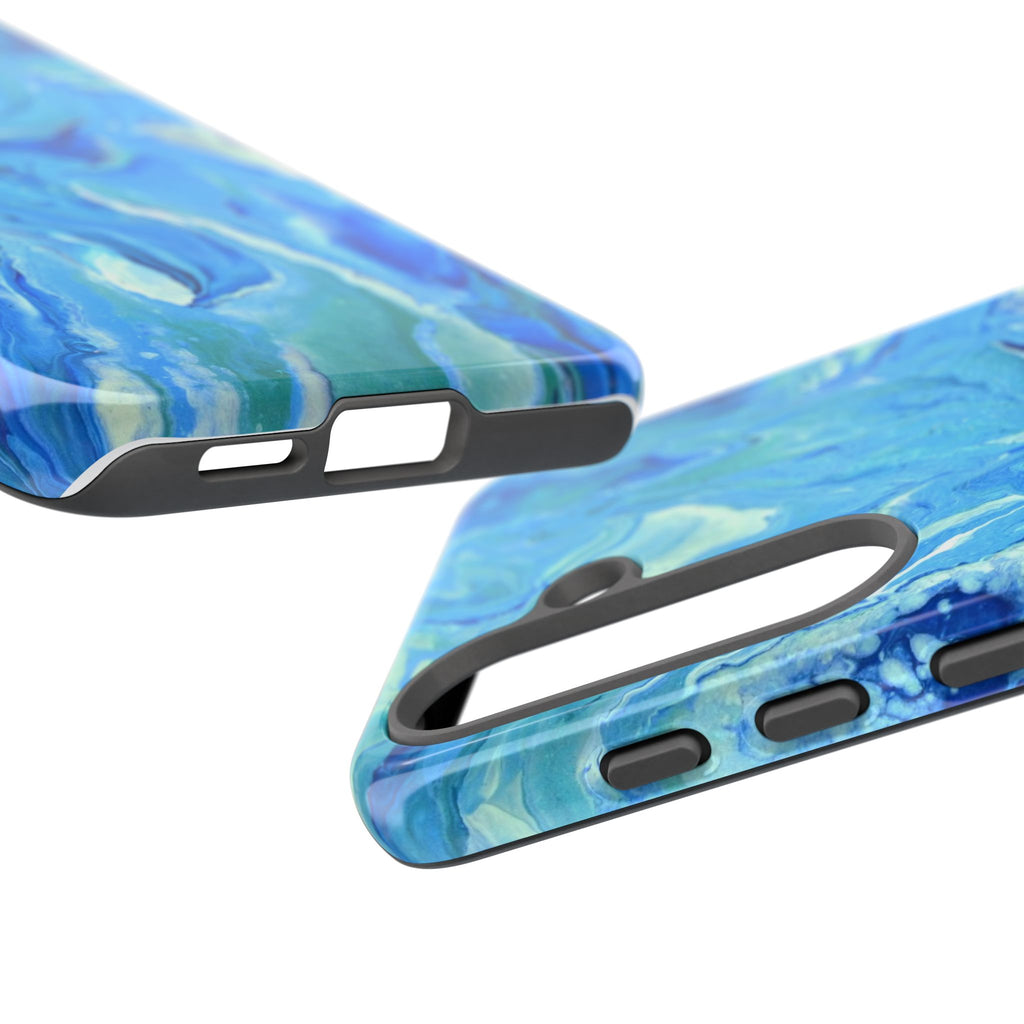 Blue Marble Tough Phone Case — Ocean Swirl Protective iPhone Cover