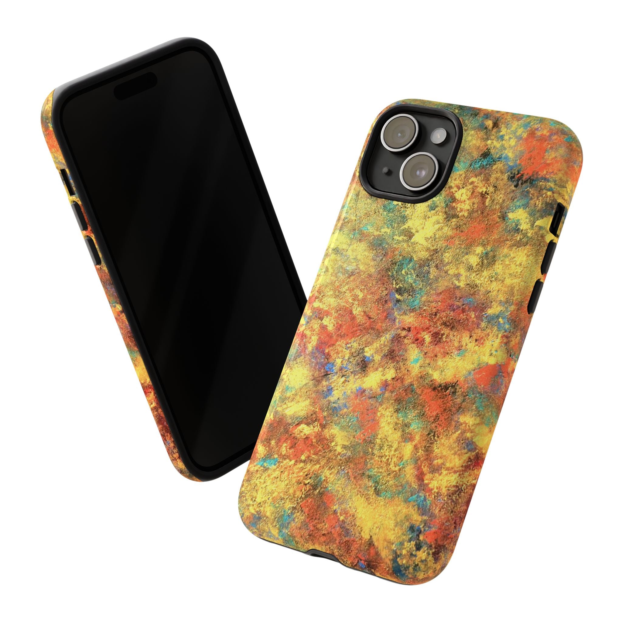 Abstract Autumn Marble Phone Case — Protective iPhone Cover with Warm Fall Colors
