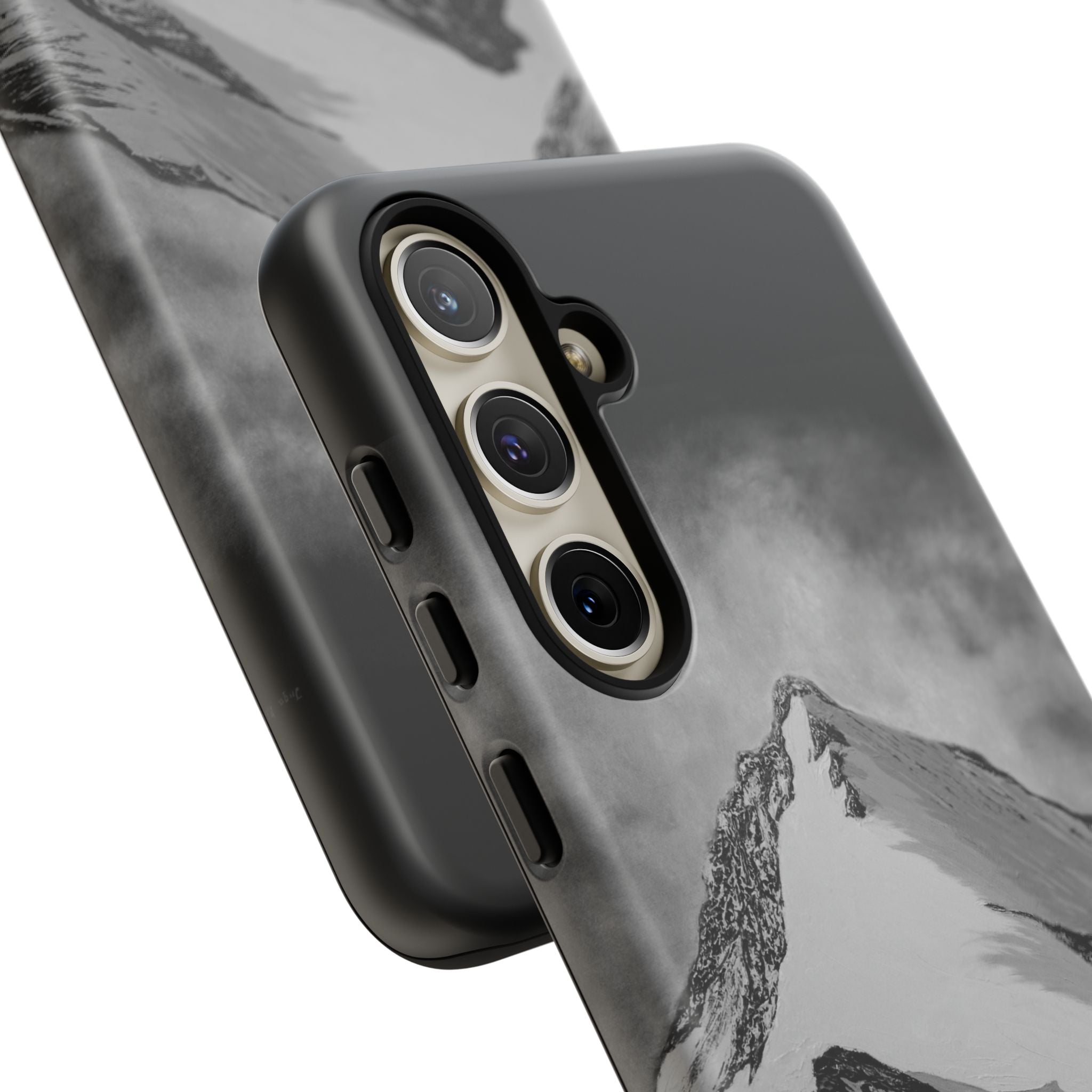 Mountain Peak Phone Case — Black & White Alpine Protective Case