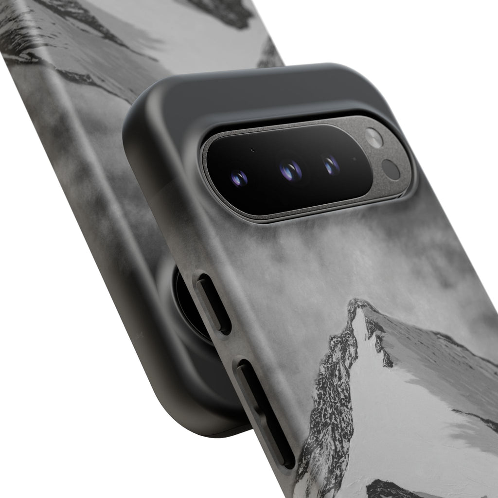 Mountain Peak Phone Case — Black & White Alpine Protective Case