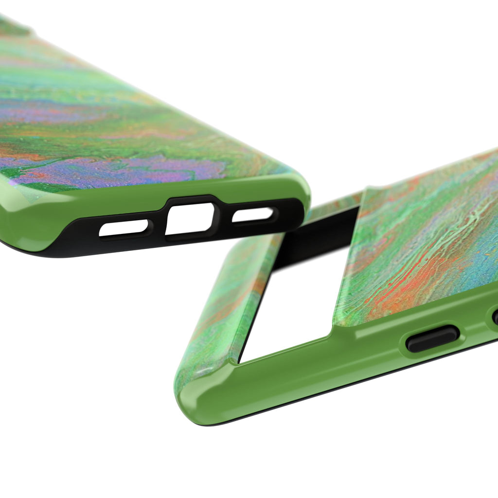 Marbled Green Abstract Phone Case — Protective Tough Case for iPhone