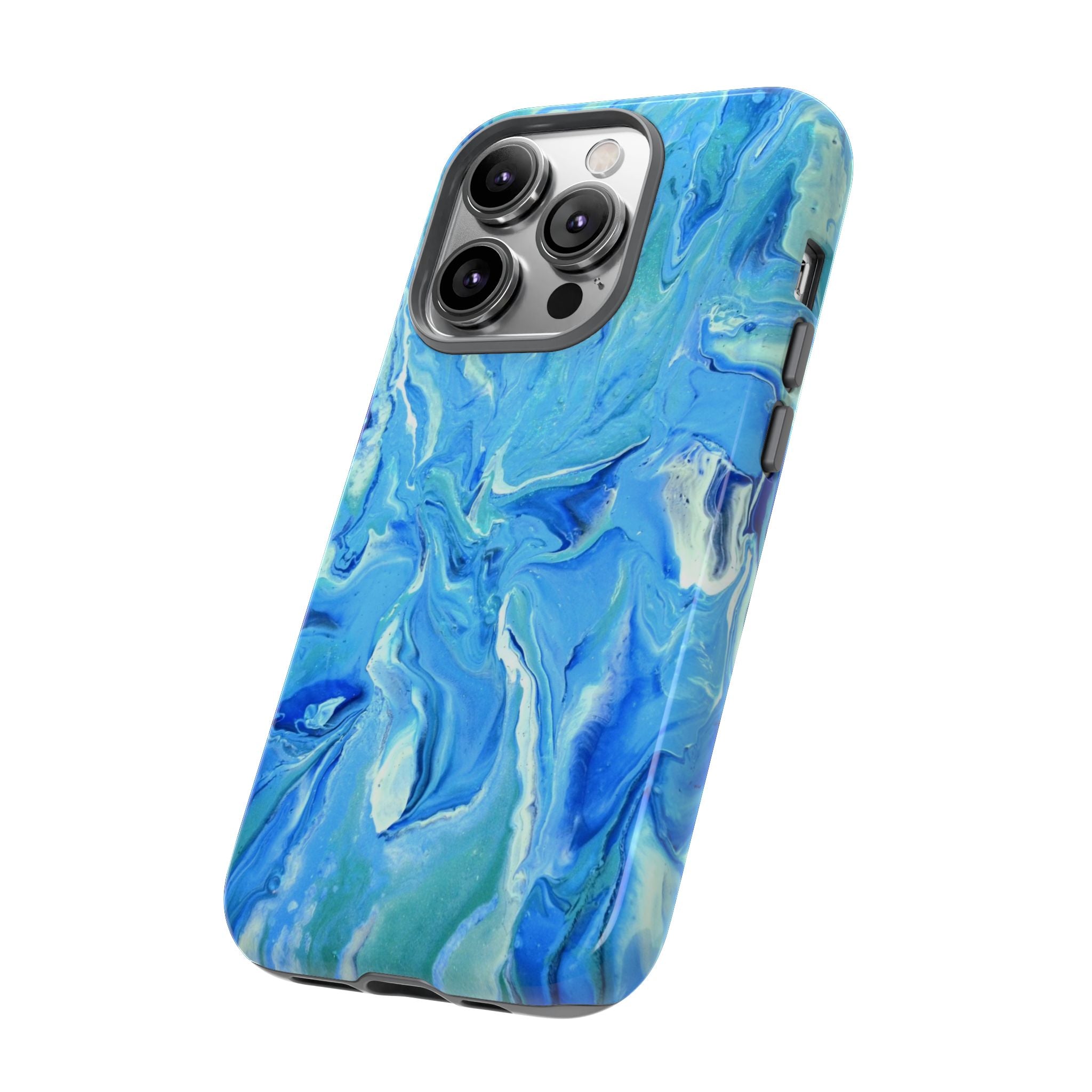 Blue Marble Tough Phone Case — Ocean Swirl Protective iPhone Cover