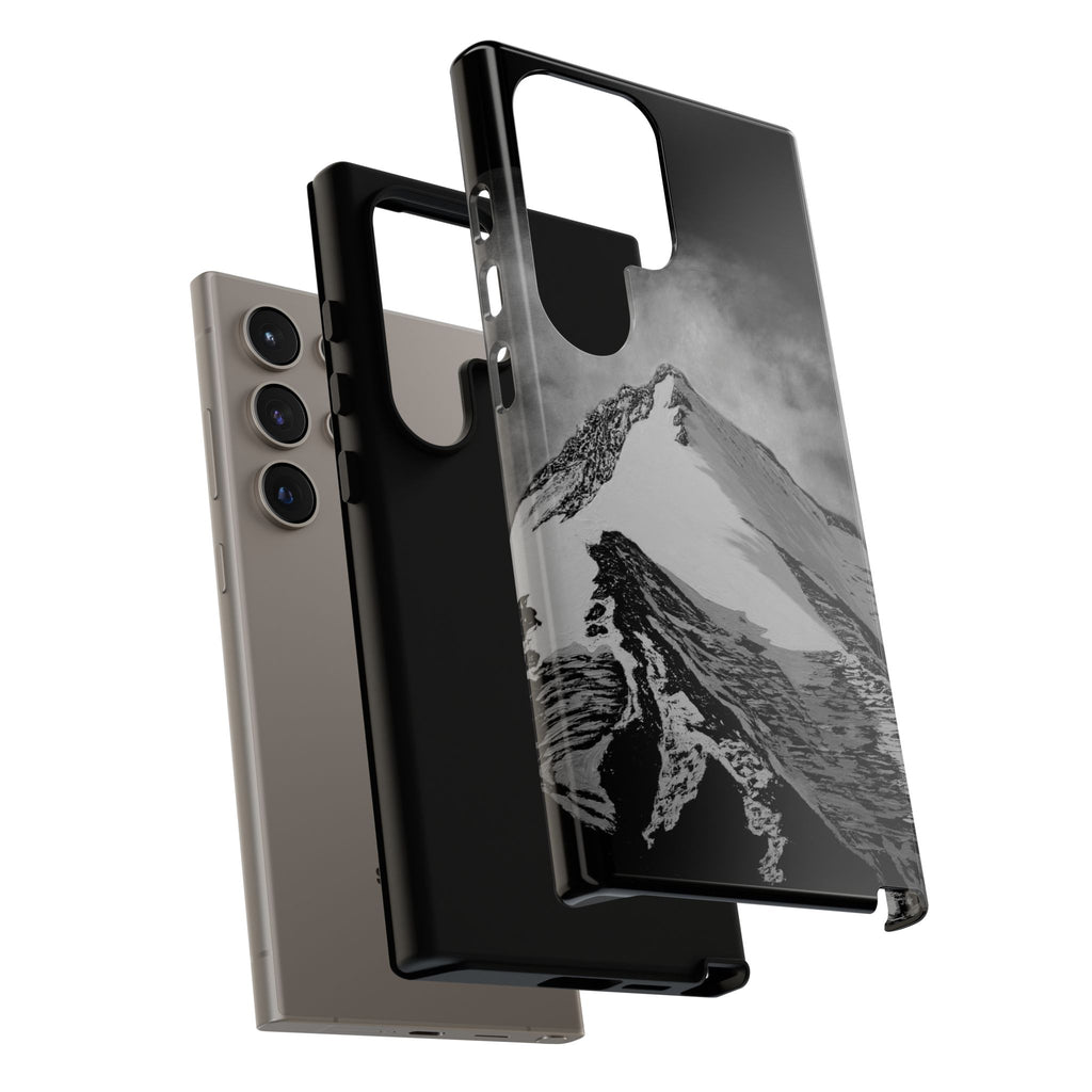 Mountain Peak Phone Case — Black & White Alpine Protective Case