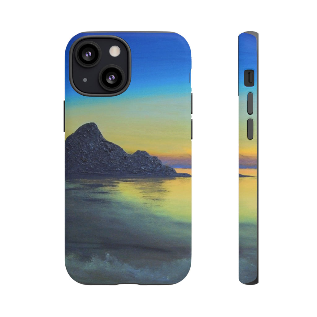 Sunset Cove Phone Case — Durable Protective Tough Case with Tranquil Beach Landscape