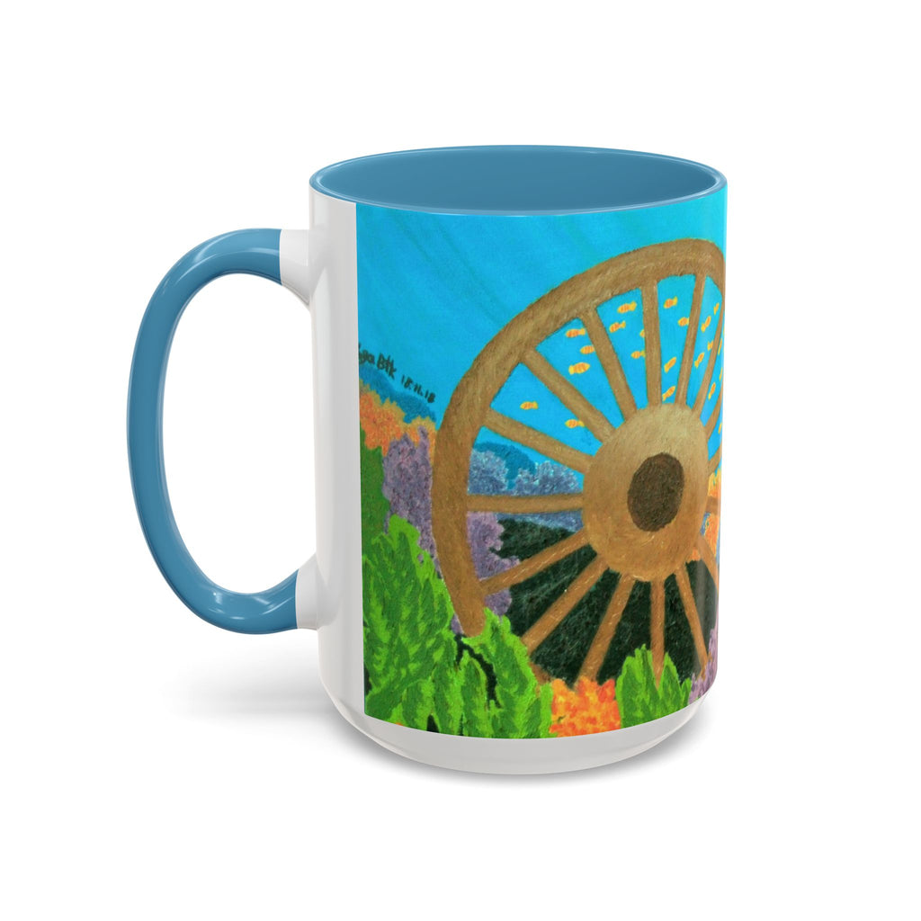 Underwater Reef Accent Coffee Mug — Colorful School of Fish Ocean Art (11/15oz)