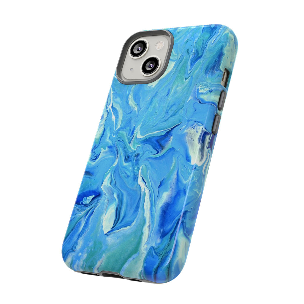 Blue Marble Tough Phone Case — Ocean Swirl Protective iPhone Cover