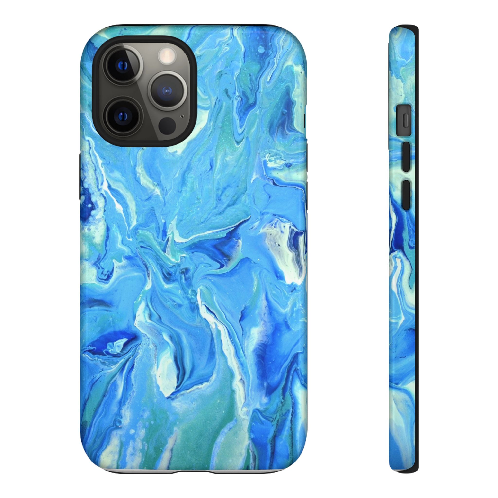 Blue Marble Tough Phone Case — Ocean Swirl Protective iPhone Cover