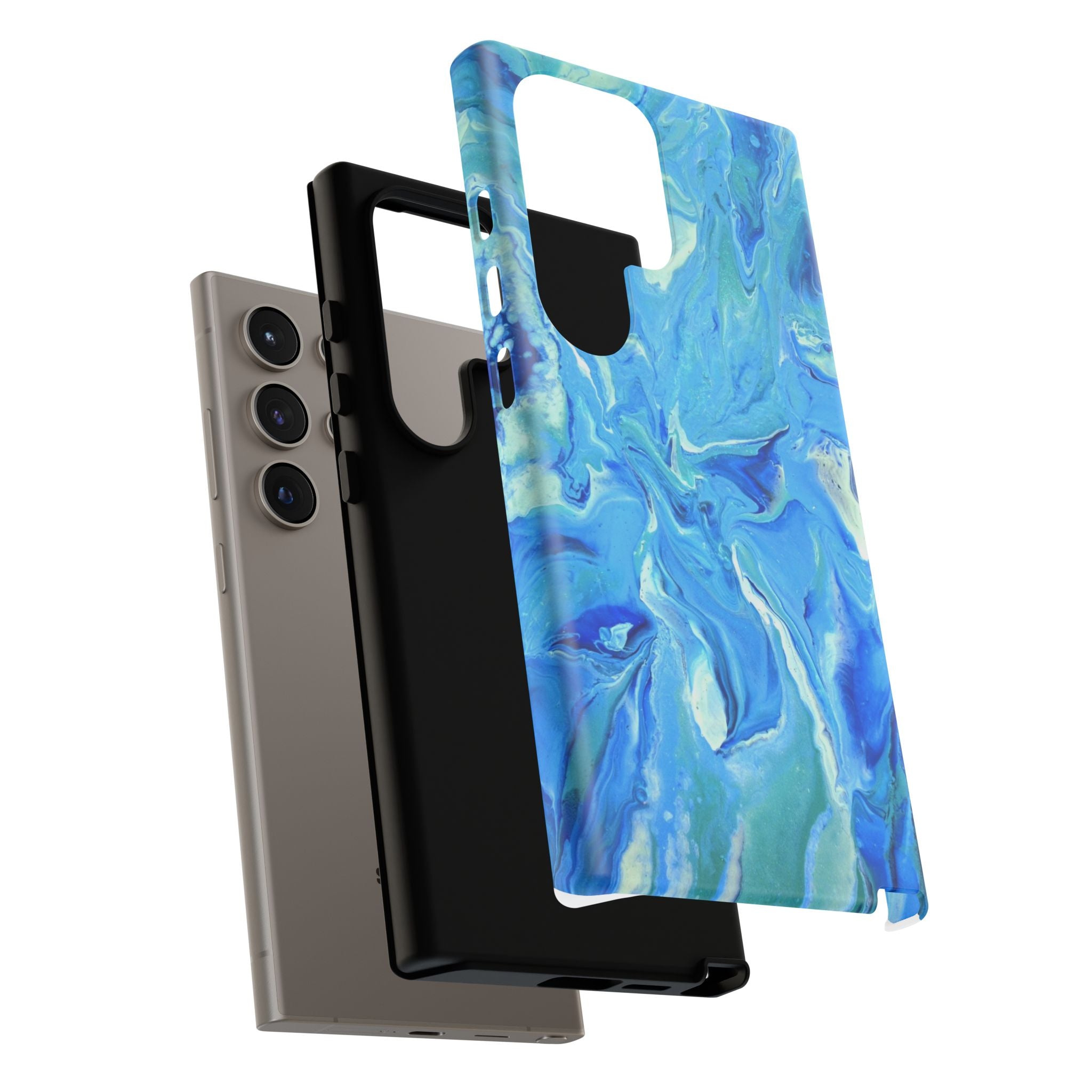 Blue Marble Tough Phone Case — Ocean Swirl Protective iPhone Cover