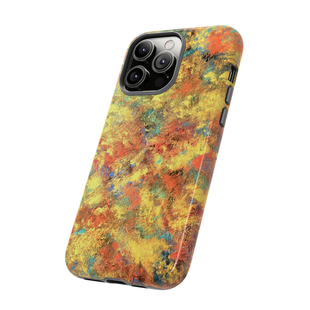 Abstract Autumn Marble Phone Case — Protective iPhone Cover with Warm Fall Colors
