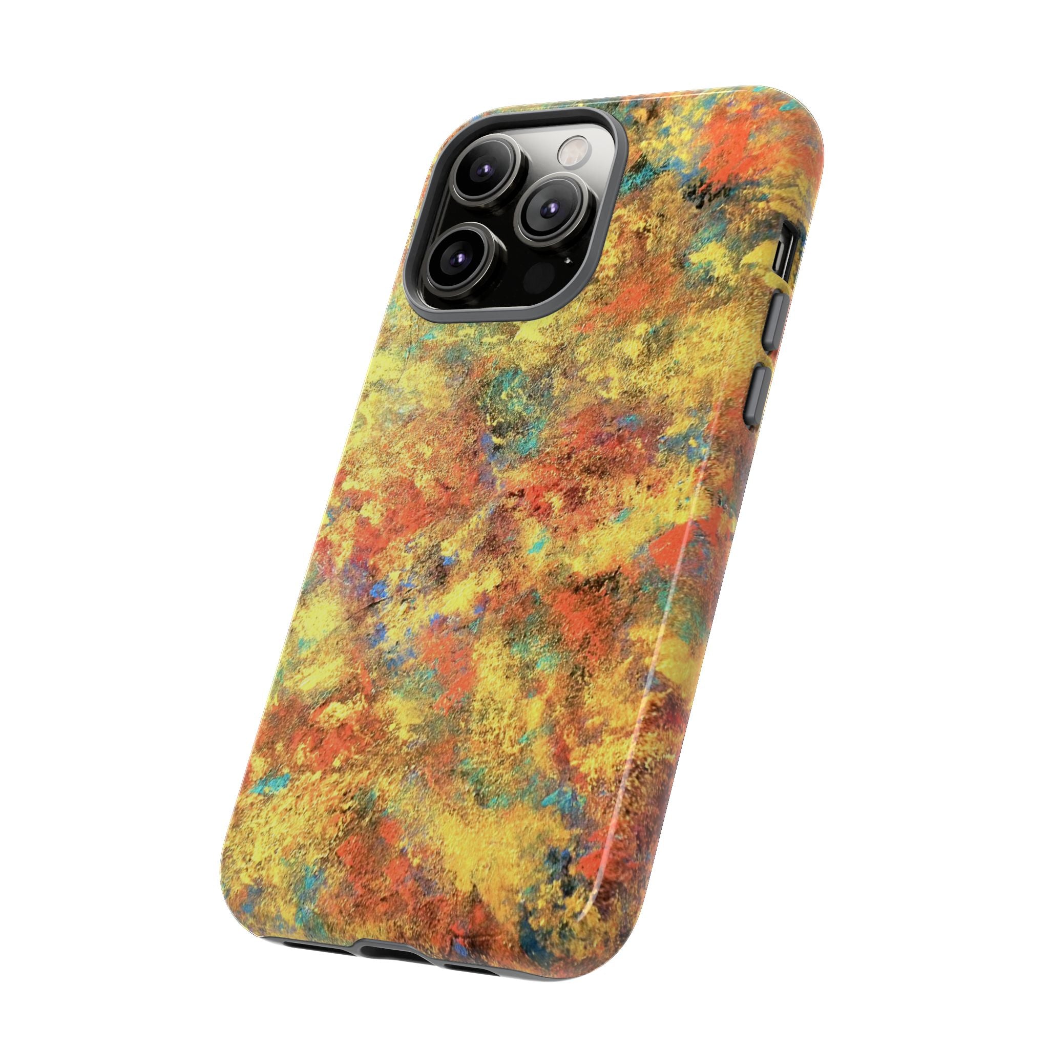 Abstract Autumn Marble Phone Case — Protective iPhone Cover with Warm Fall Colors