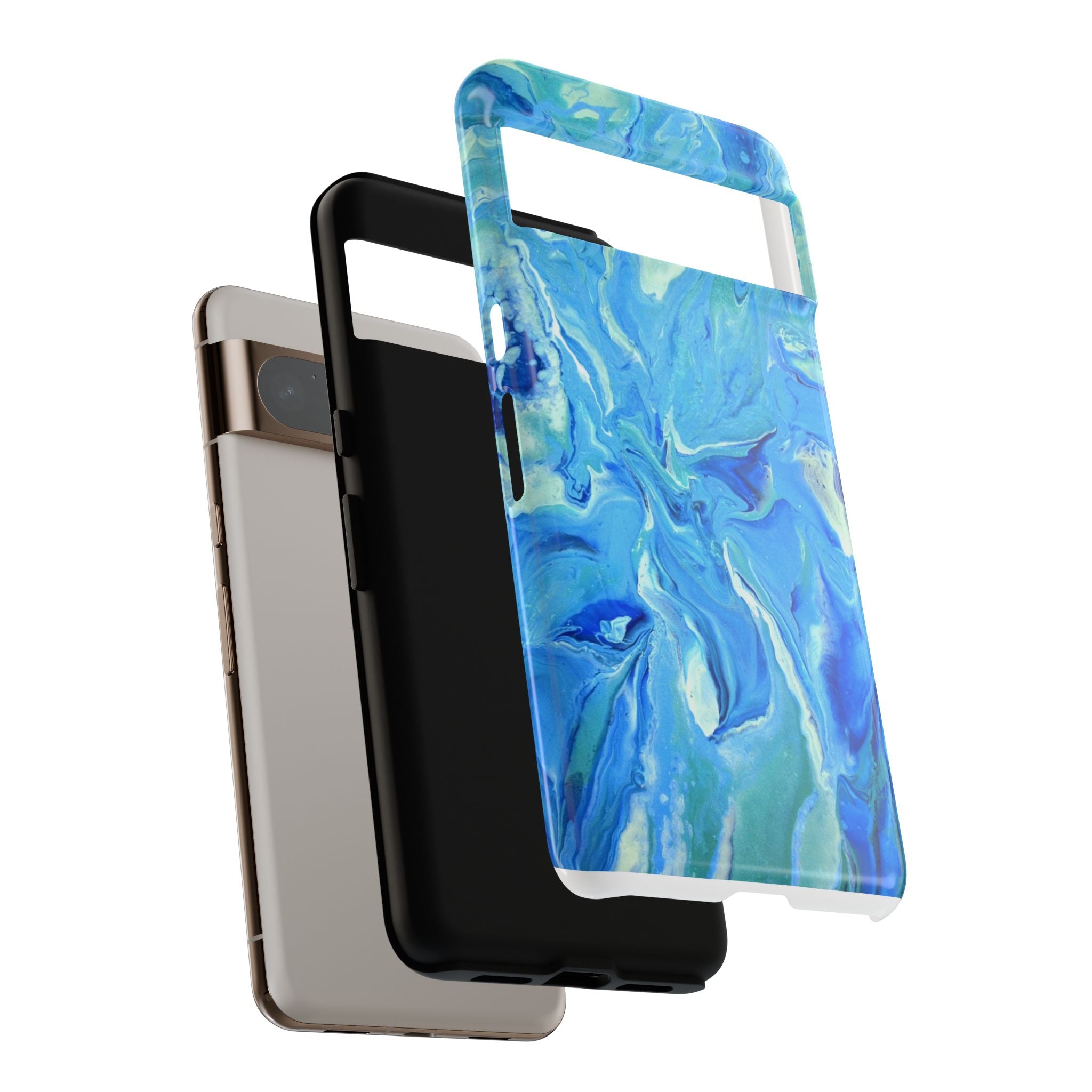 Blue Marble Tough Phone Case — Ocean Swirl Protective iPhone Cover