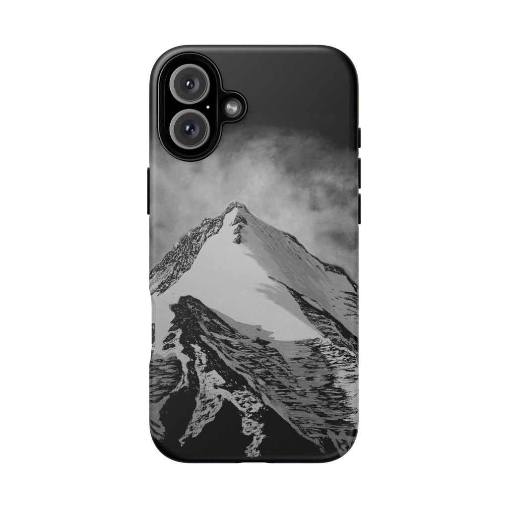 Mountain Peak Phone Case — Black & White Alpine Protective Case