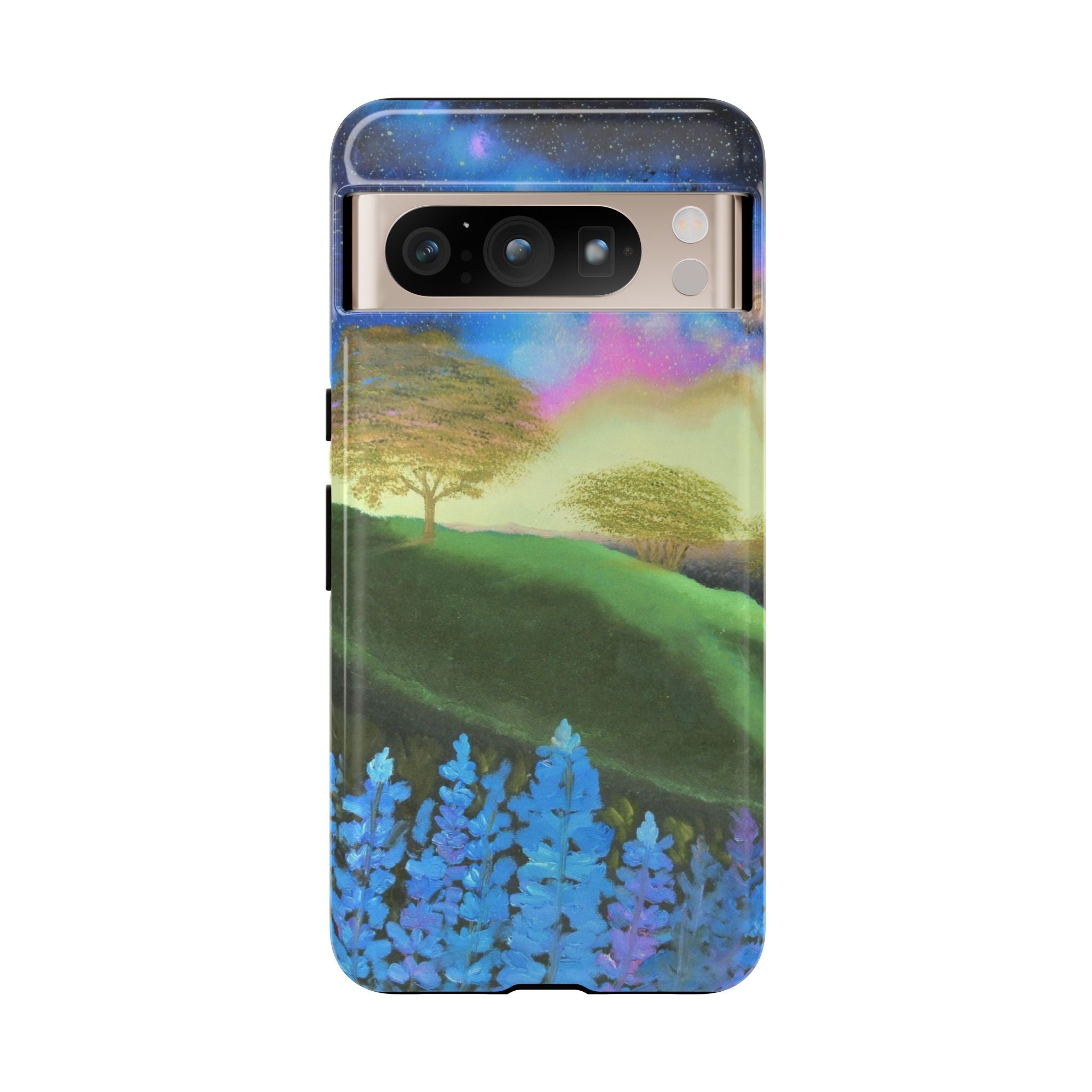 Aurora Nightscape Phone Case — Galaxy Meadow Protective Case