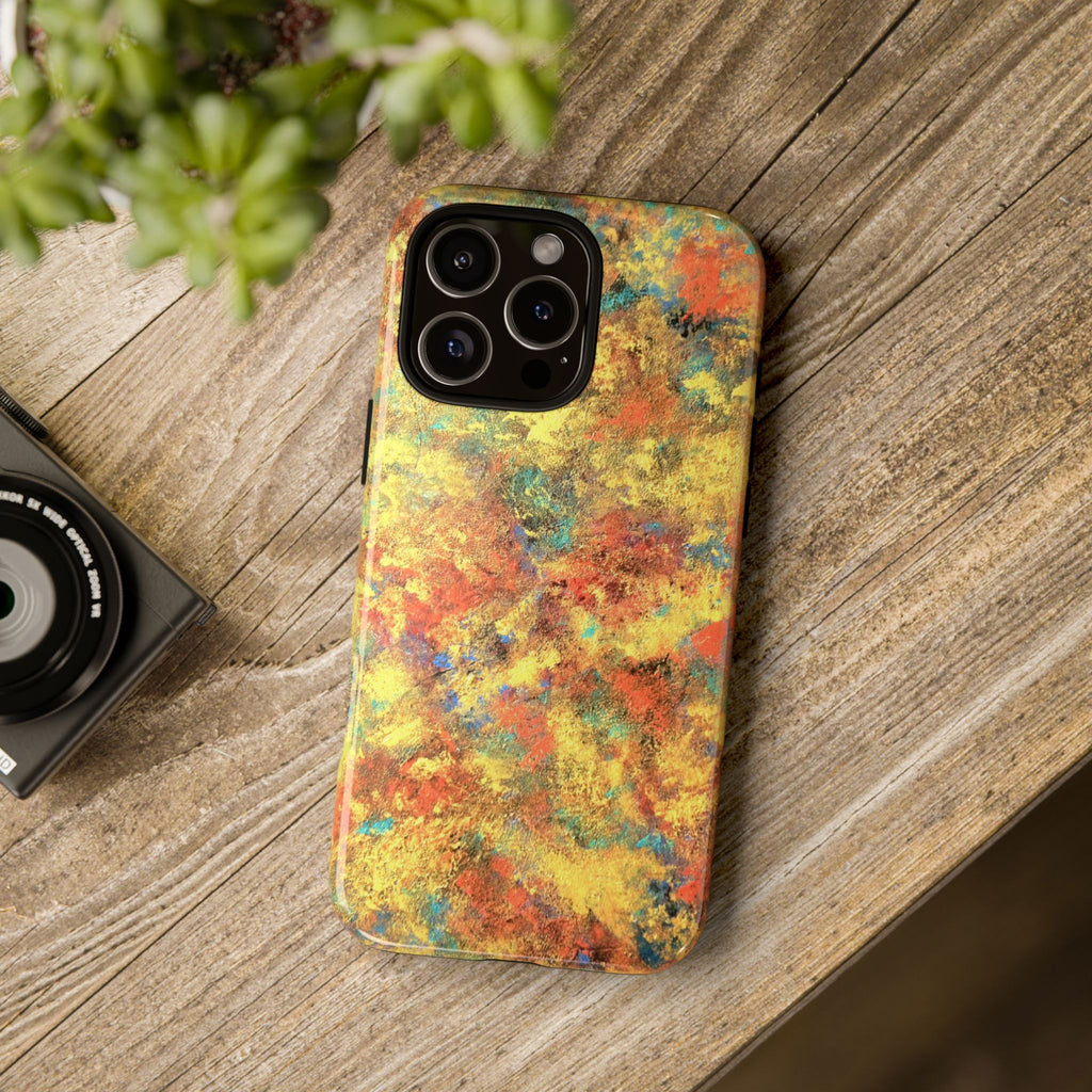 Abstract Autumn Marble Phone Case — Protective iPhone Cover with Warm Fall Colors