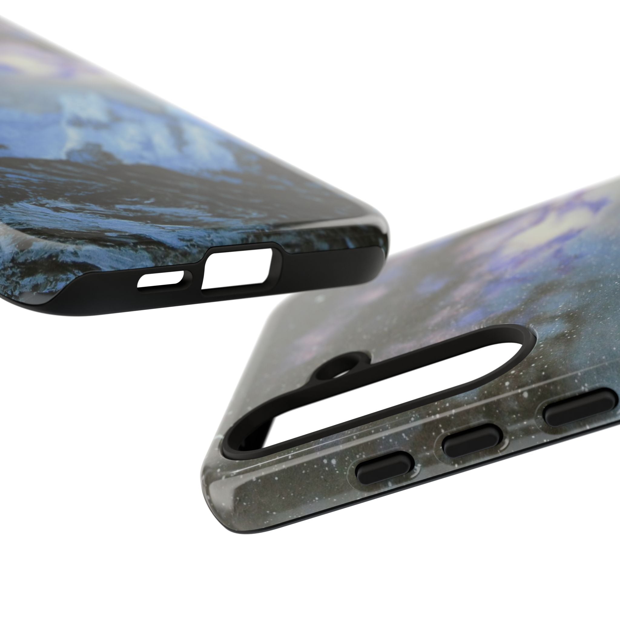 Mountain Night Sky Phone Case — Tough Protective iPhone Cover with Aurora & Snowy Peaks