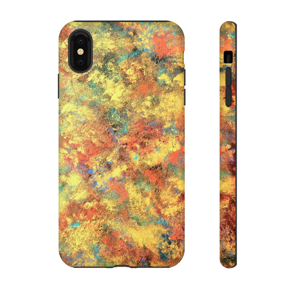 Abstract Autumn Marble Phone Case — Protective iPhone Cover with Warm Fall Colors