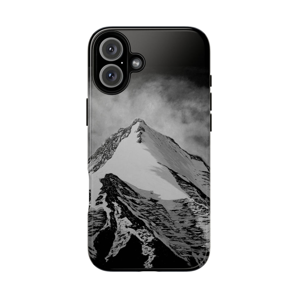 Mountain Peak Phone Case — Black & White Alpine Protective Case