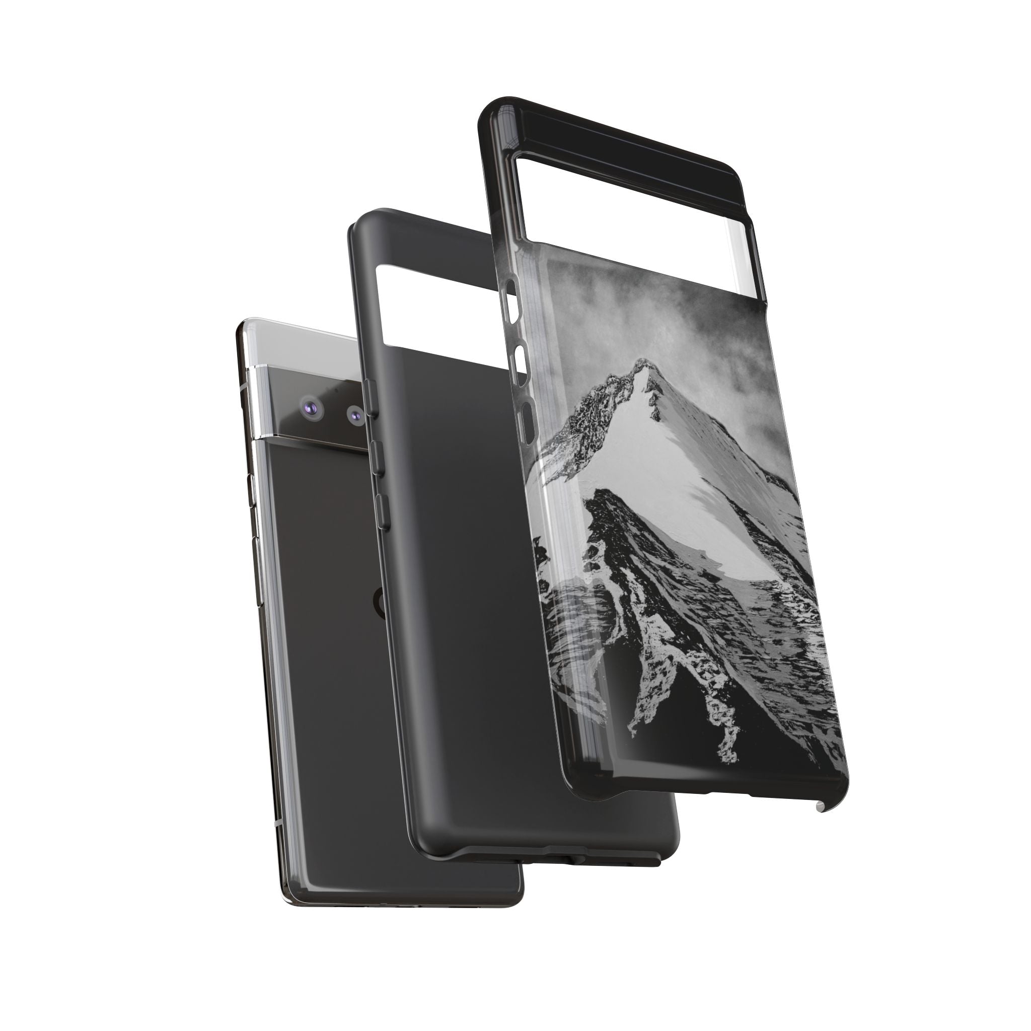Mountain Peak Phone Case — Black & White Alpine Protective Case