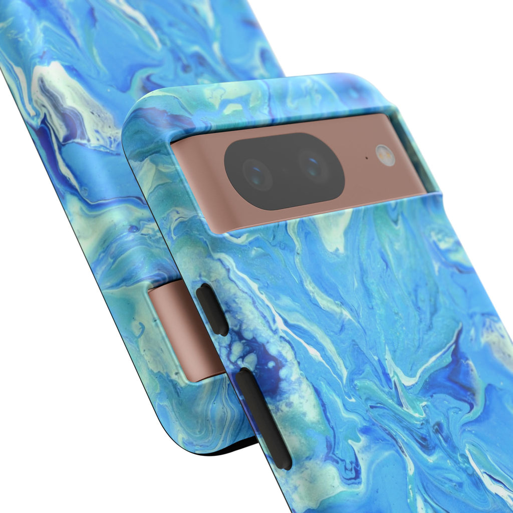Blue Marble Tough Phone Case — Ocean Swirl Protective iPhone Cover