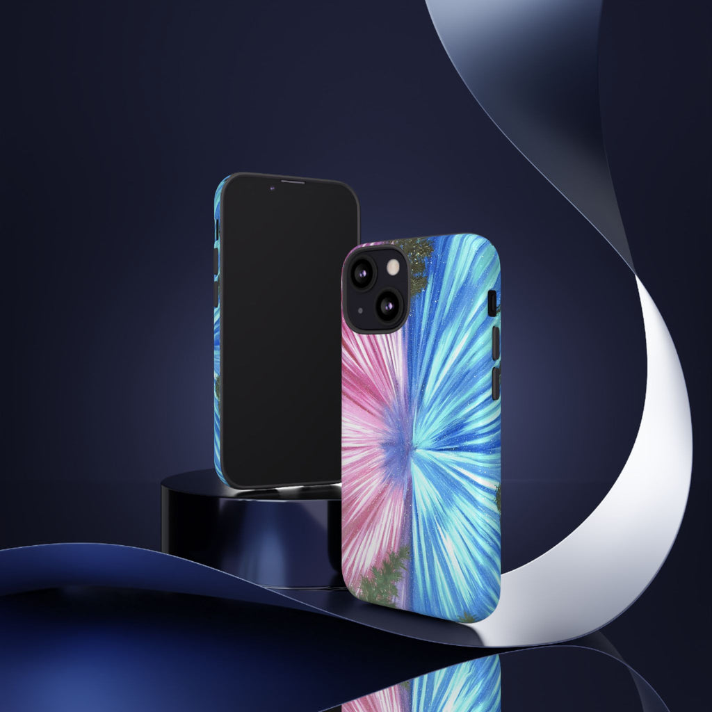 Phone Case — Pink & Blue Burst Tough Protective Case