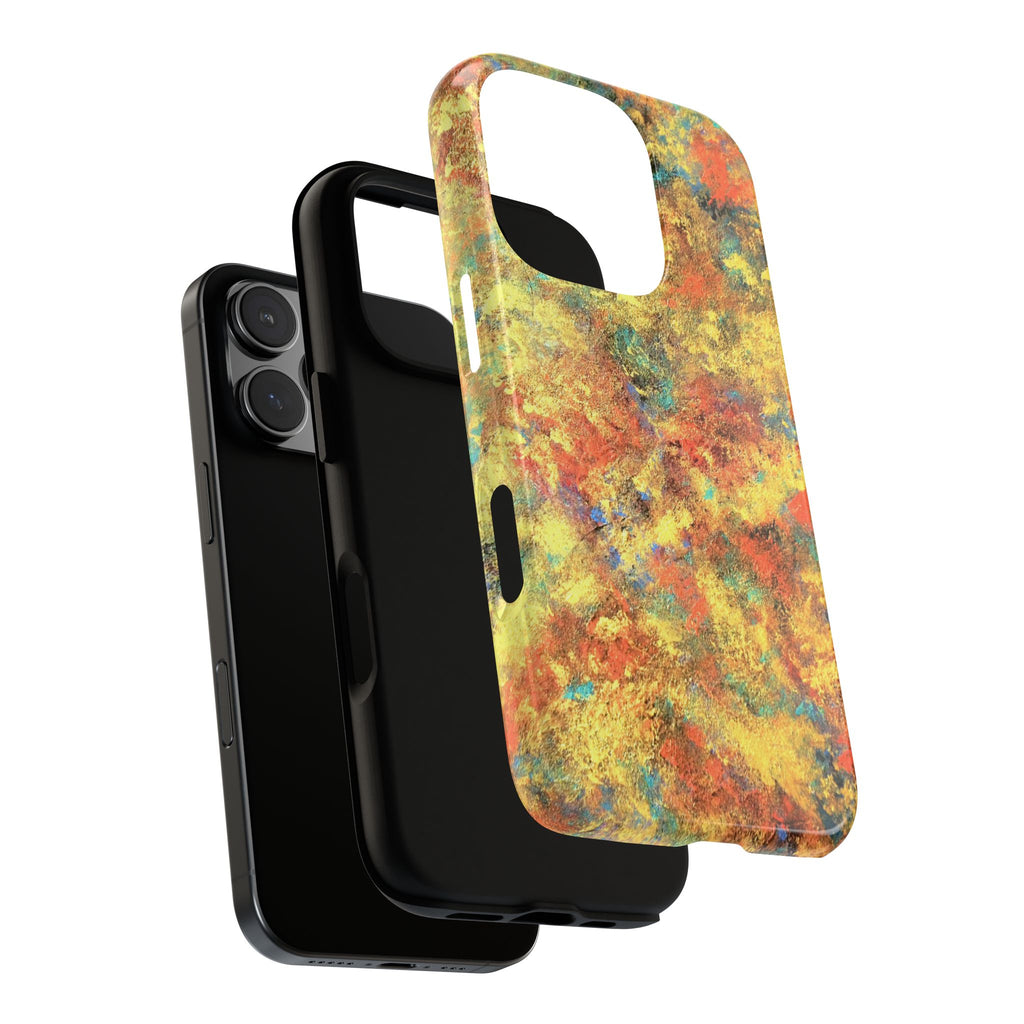 Abstract Autumn Marble Phone Case — Protective iPhone Cover with Warm Fall Colors