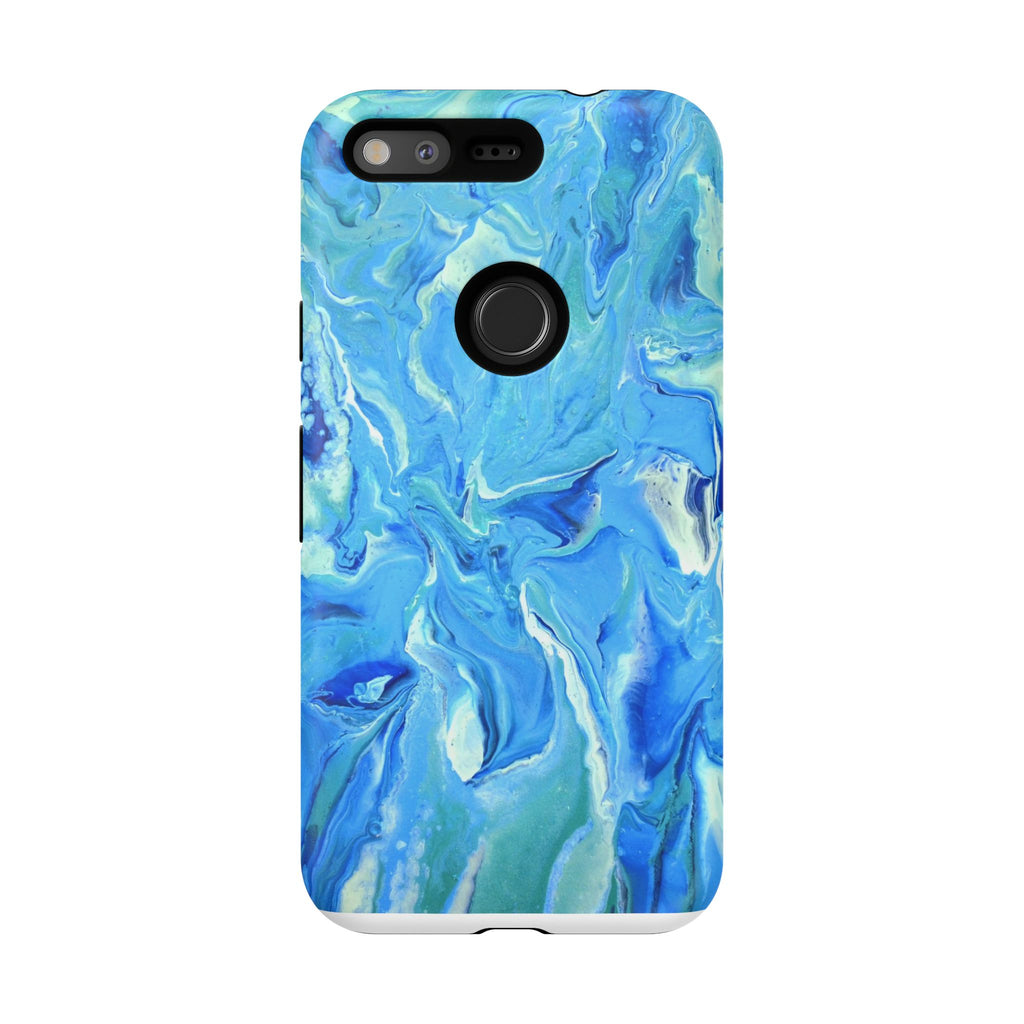 Blue Marble Tough Phone Case — Ocean Swirl Protective iPhone Cover