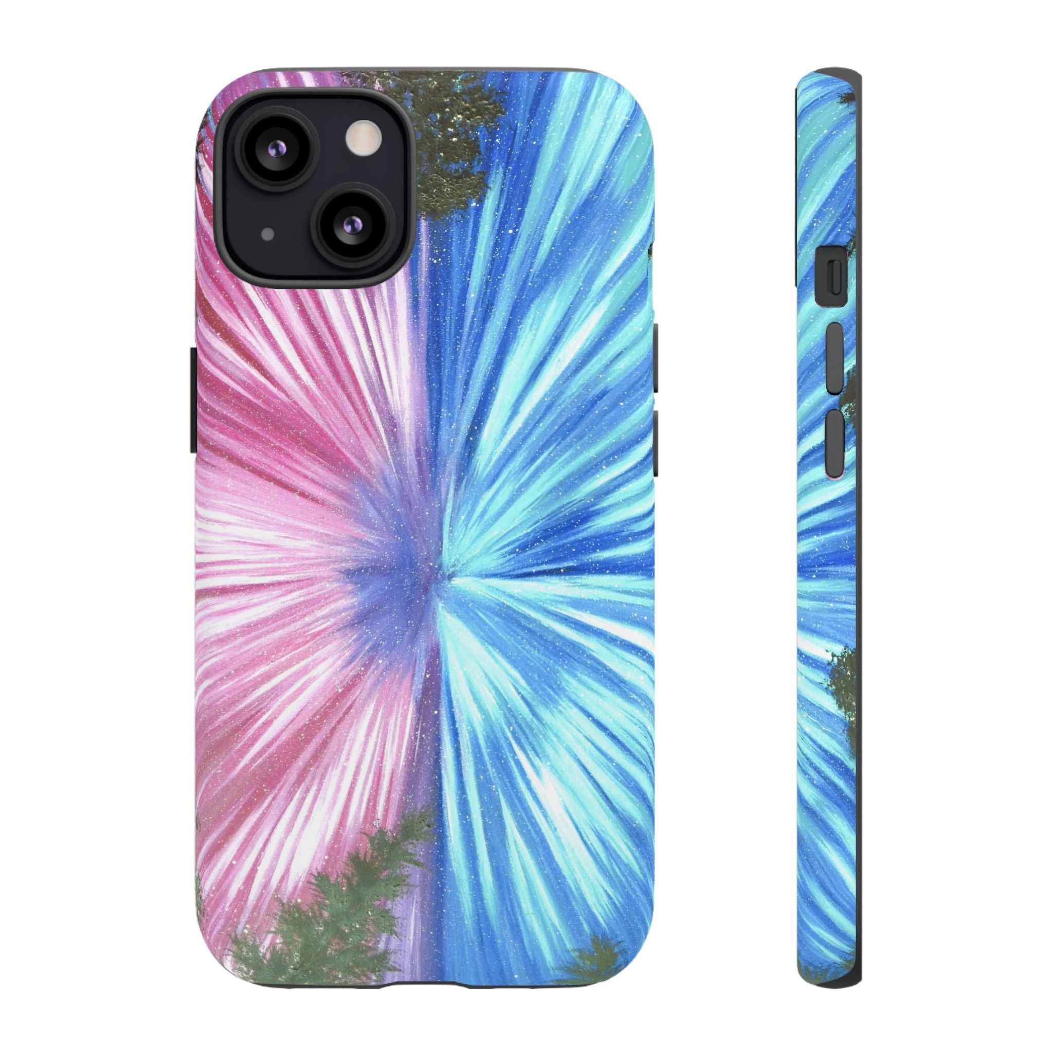 Phone Case — Pink & Blue Burst Tough Protective Case