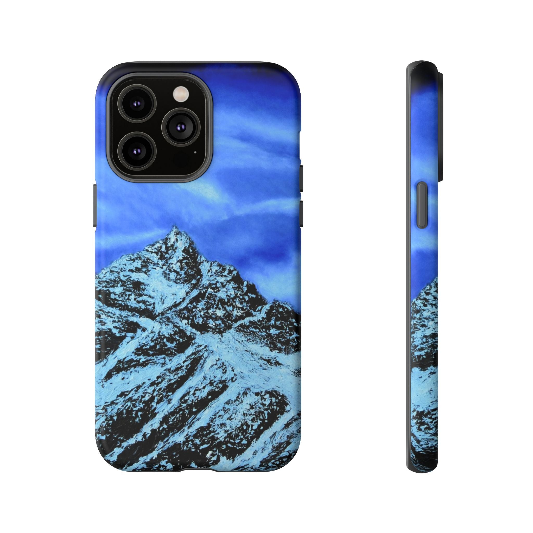 Mountain Peak Blue Tough Phone Case — Rugged Protective iPhone Cover