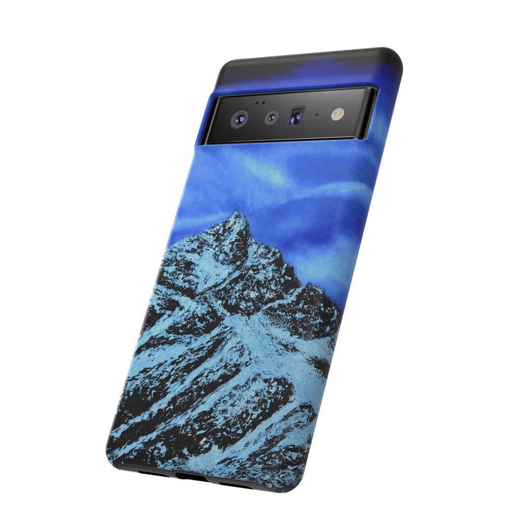 Mountain Peak Blue Tough Phone Case — Rugged Protective iPhone Cover