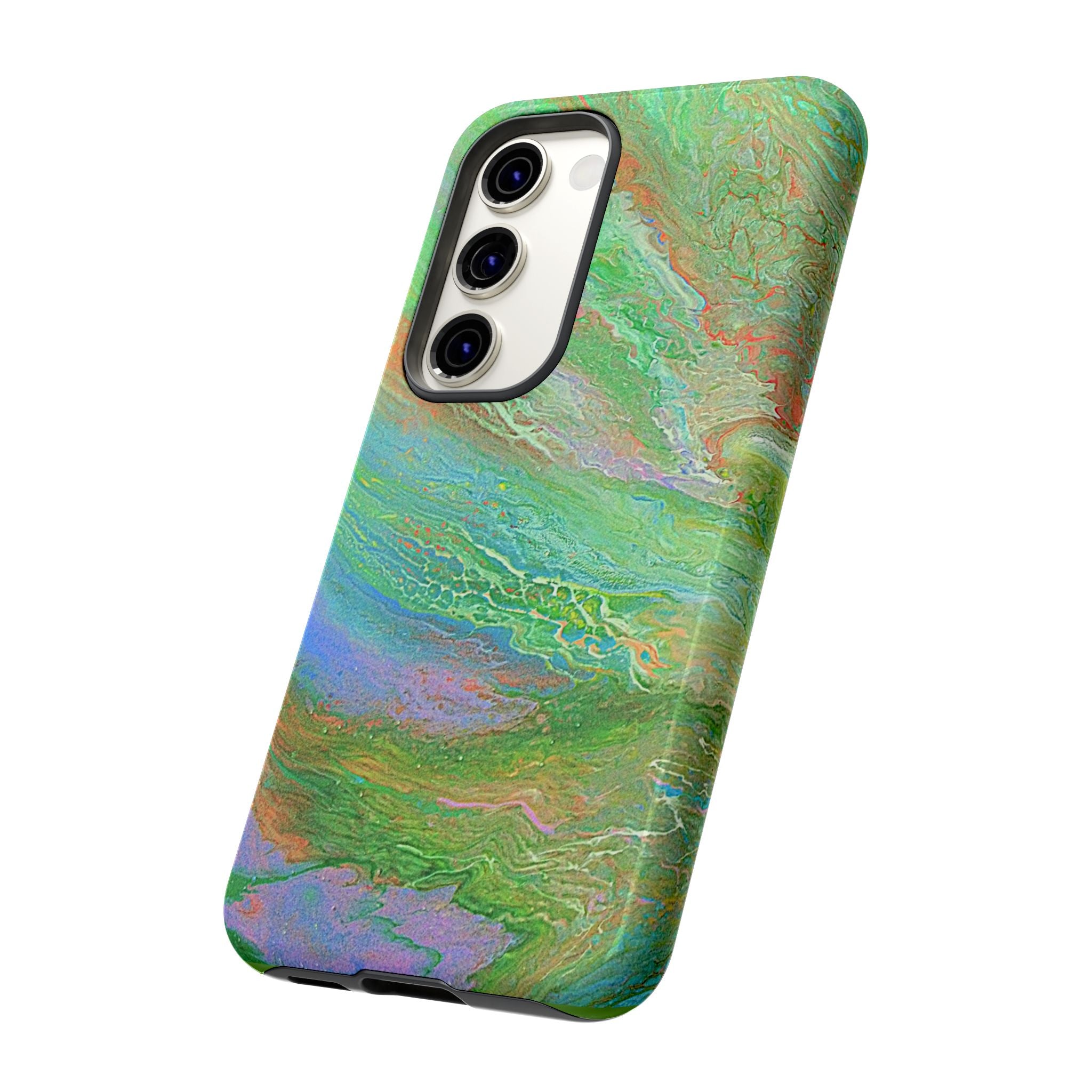 Marbled Green Abstract Phone Case — Protective Tough Case for iPhone