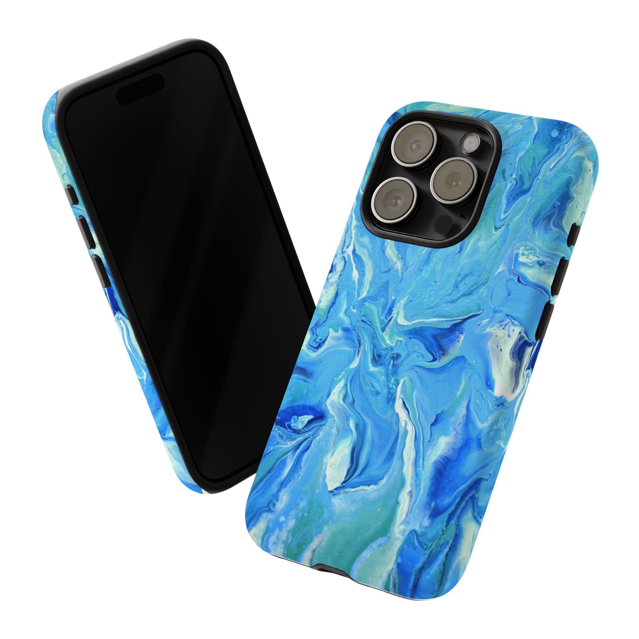 Blue Marble Tough Phone Case — Ocean Swirl Protective iPhone Cover