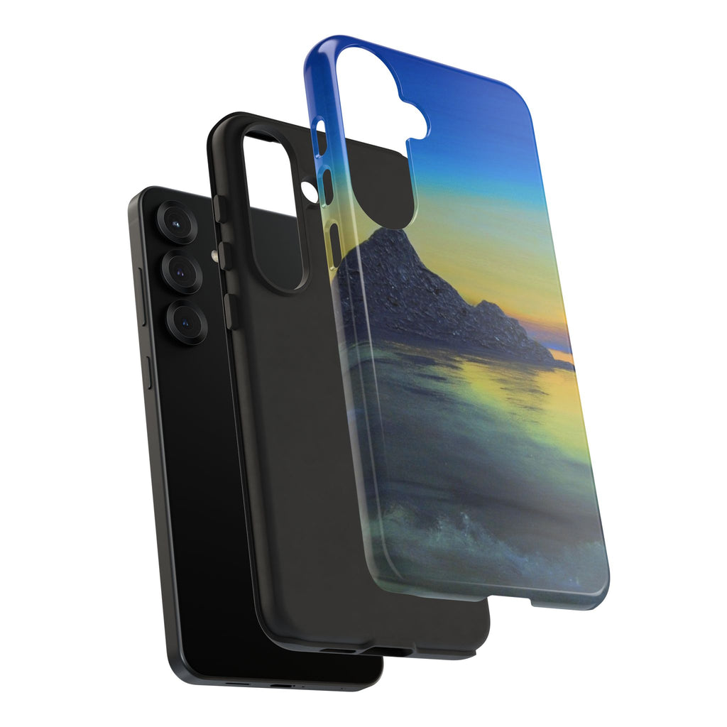 Sunset Cove Phone Case — Durable Protective Tough Case with Tranquil Beach Landscape
