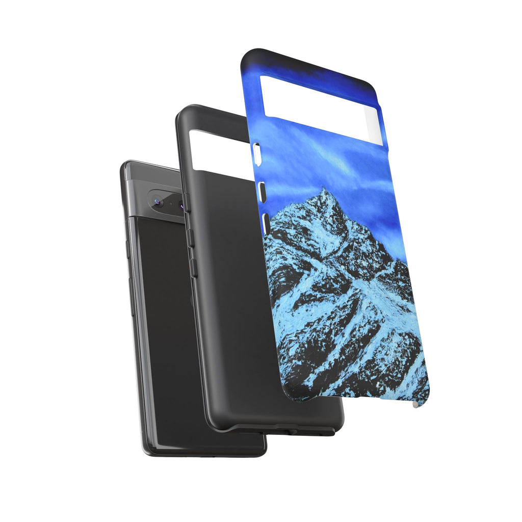 Mountain Peak Blue Tough Phone Case — Rugged Protective iPhone Cover