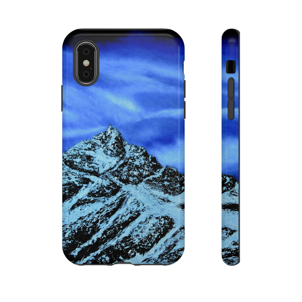 Mountain Peak Blue Tough Phone Case — Rugged Protective iPhone Cover