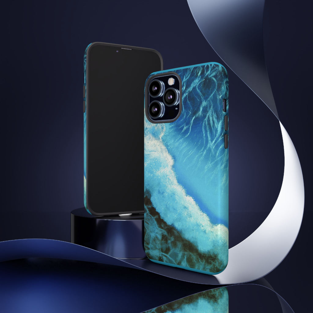 Ocean Wave Tough Phone Case — Blue Sea Water Protective Cover