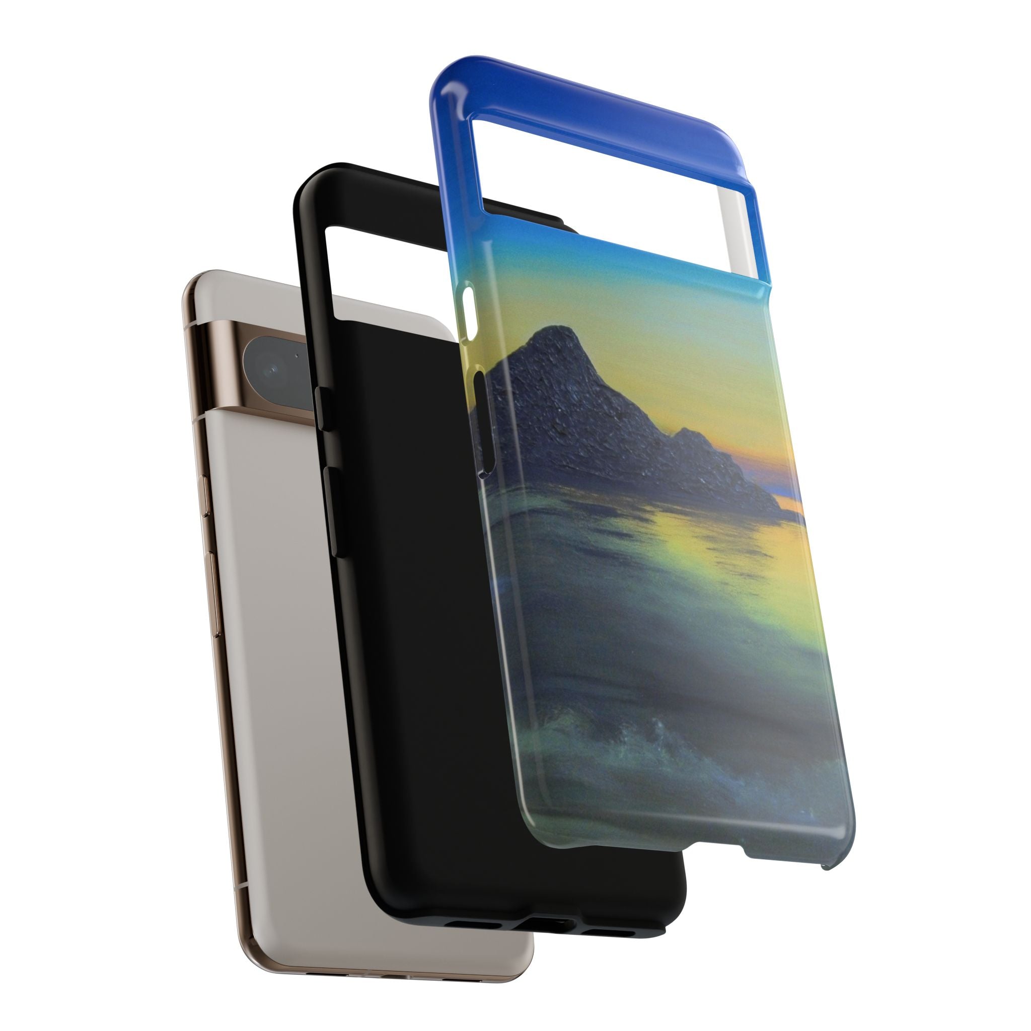 Sunset Cove Phone Case — Durable Protective Tough Case with Tranquil Beach Landscape