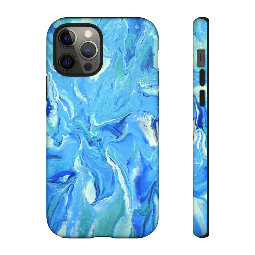 Blue Marble Tough Phone Case — Ocean Swirl Protective iPhone Cover