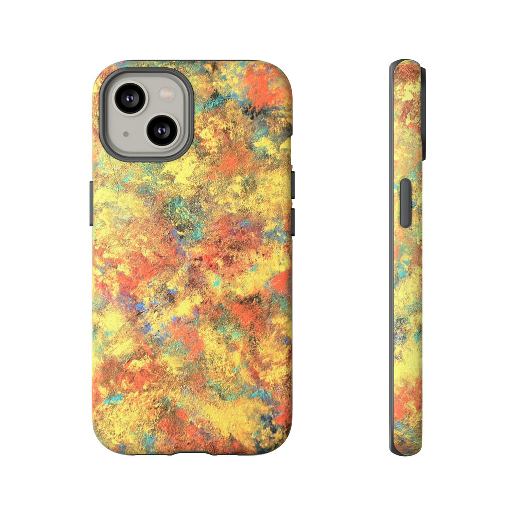 Abstract Autumn Marble Phone Case — Protective iPhone Cover with Warm Fall Colors