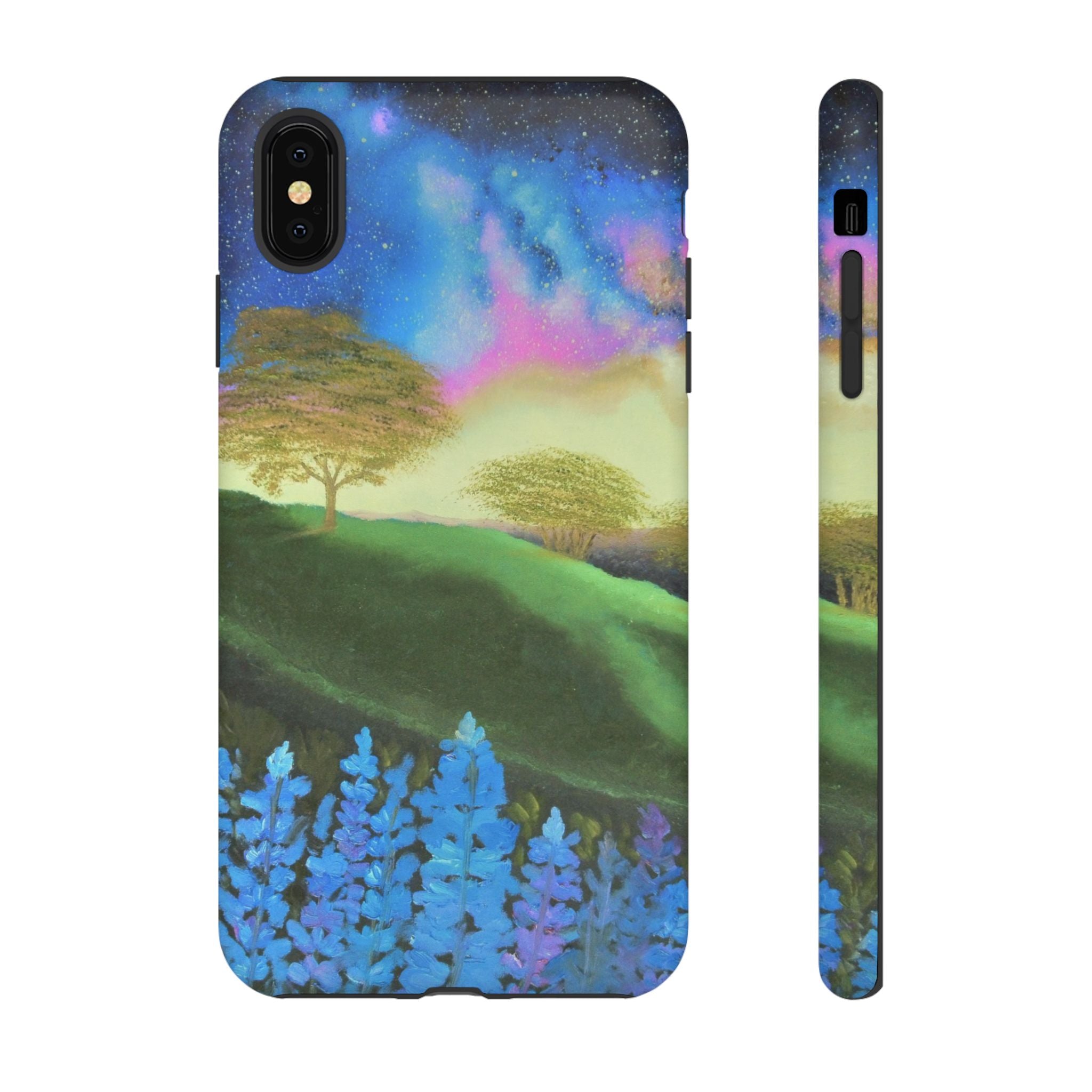 Aurora Nightscape Phone Case — Galaxy Meadow Protective Case