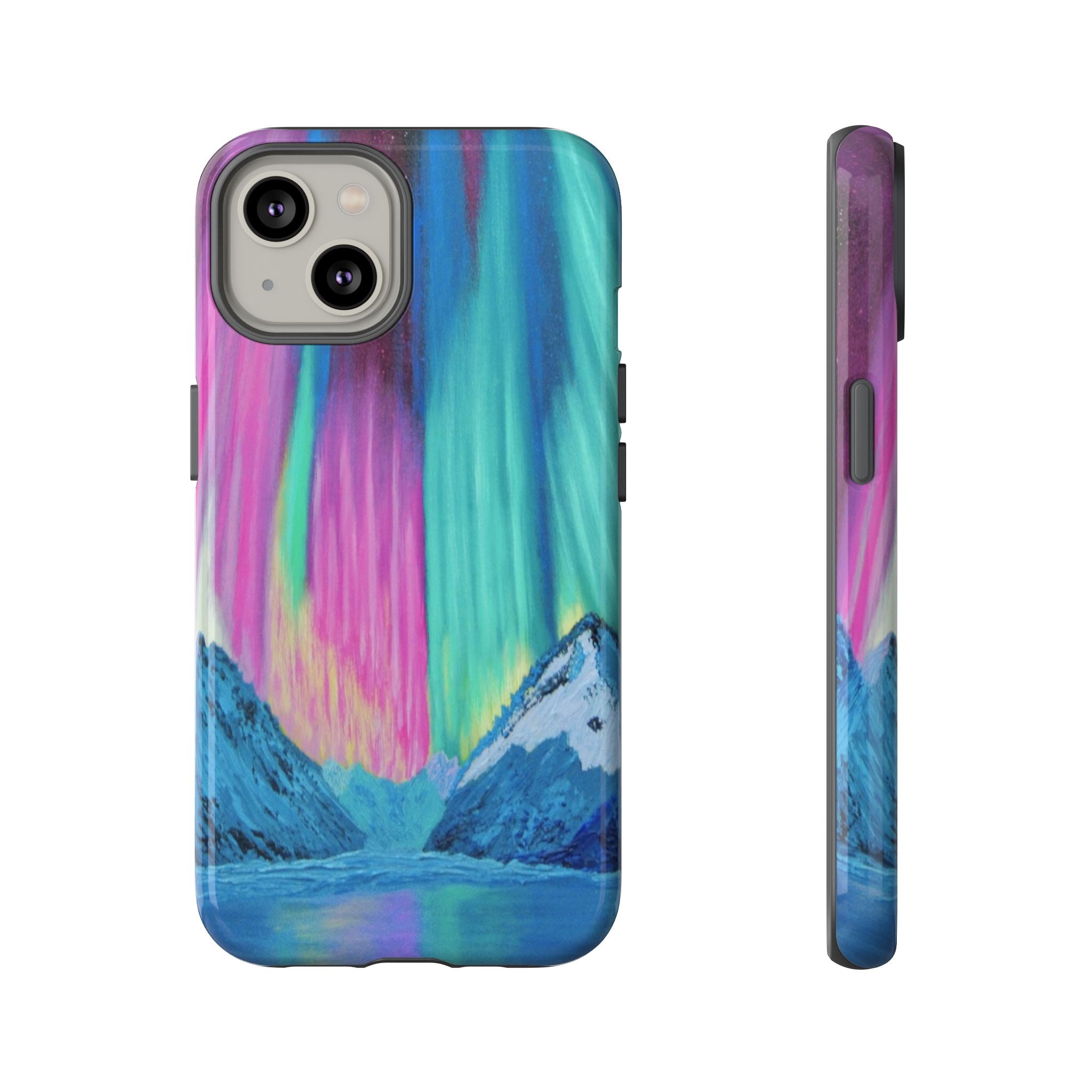 Aurora Mountain Tough Phone Case — Northern Lights Protective iPhone Cover