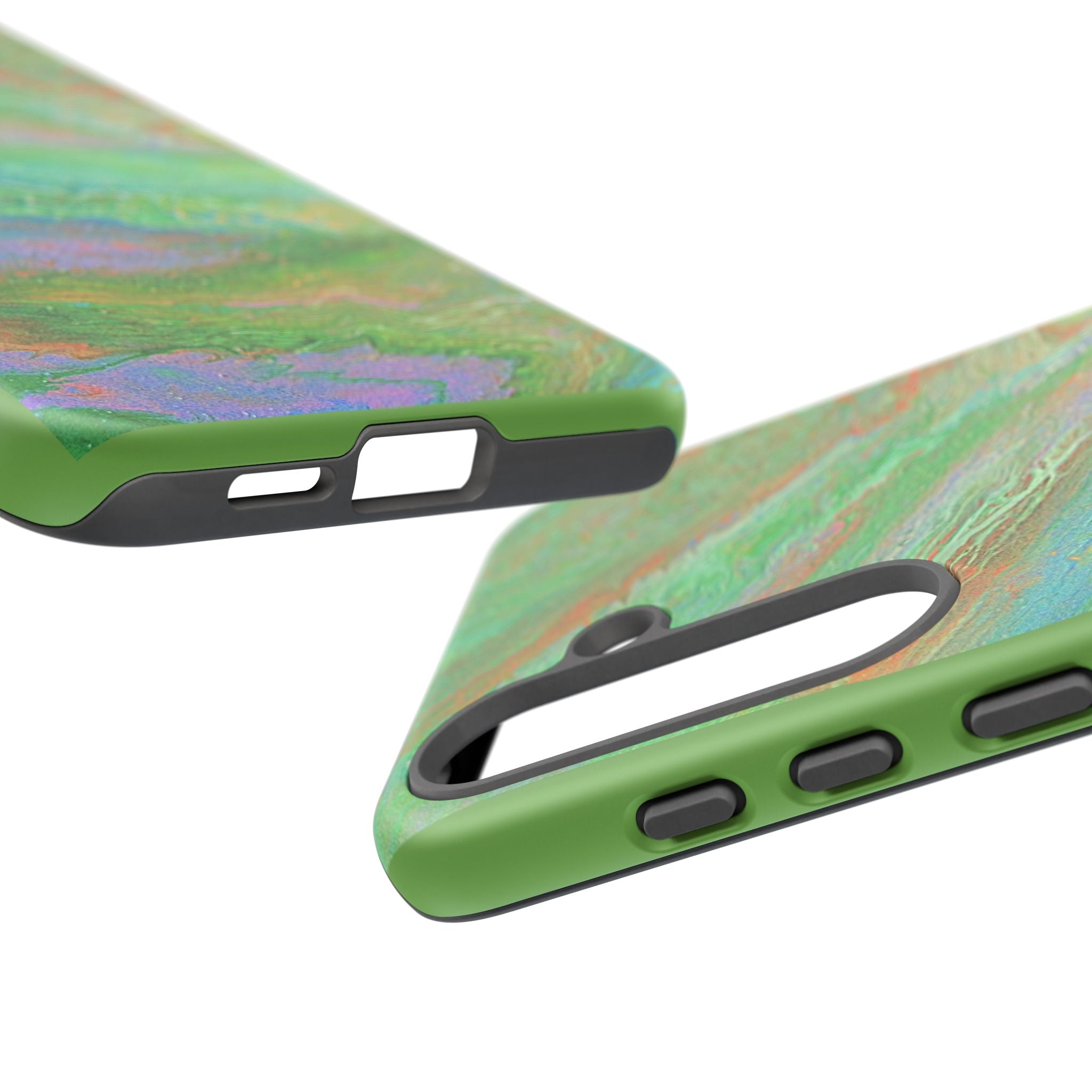 Marbled Green Abstract Phone Case — Protective Tough Case for iPhone