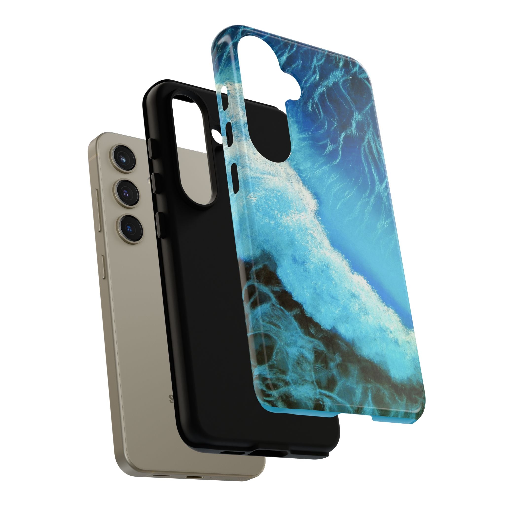 Ocean Wave Tough Phone Case — Blue Sea Water Protective Cover