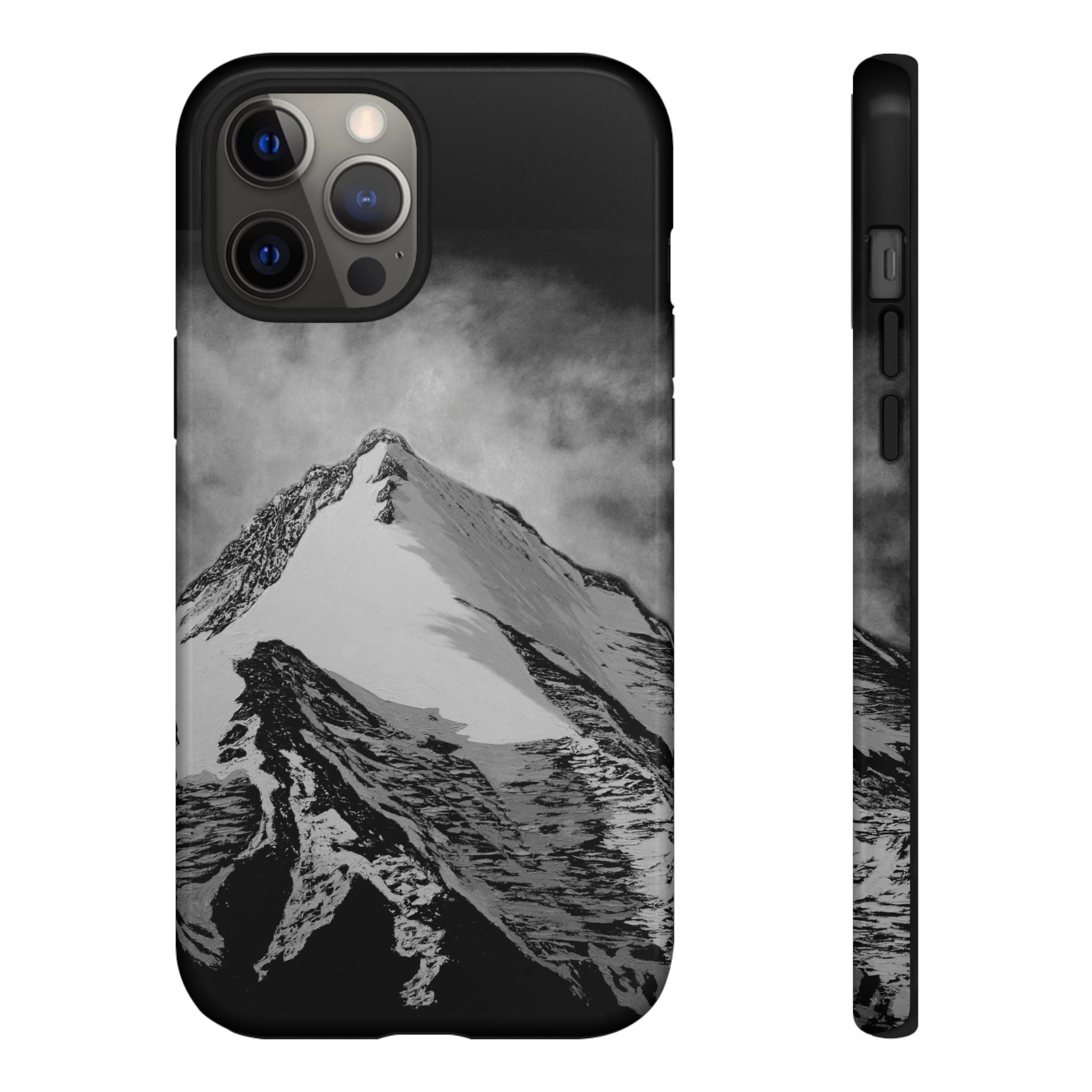 Mountain Peak Phone Case — Black & White Alpine Protective Case