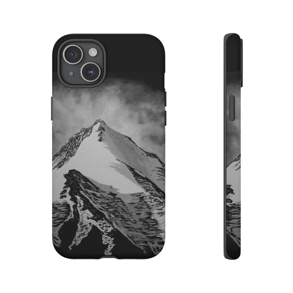 Mountain Peak Phone Case — Black & White Alpine Protective Case