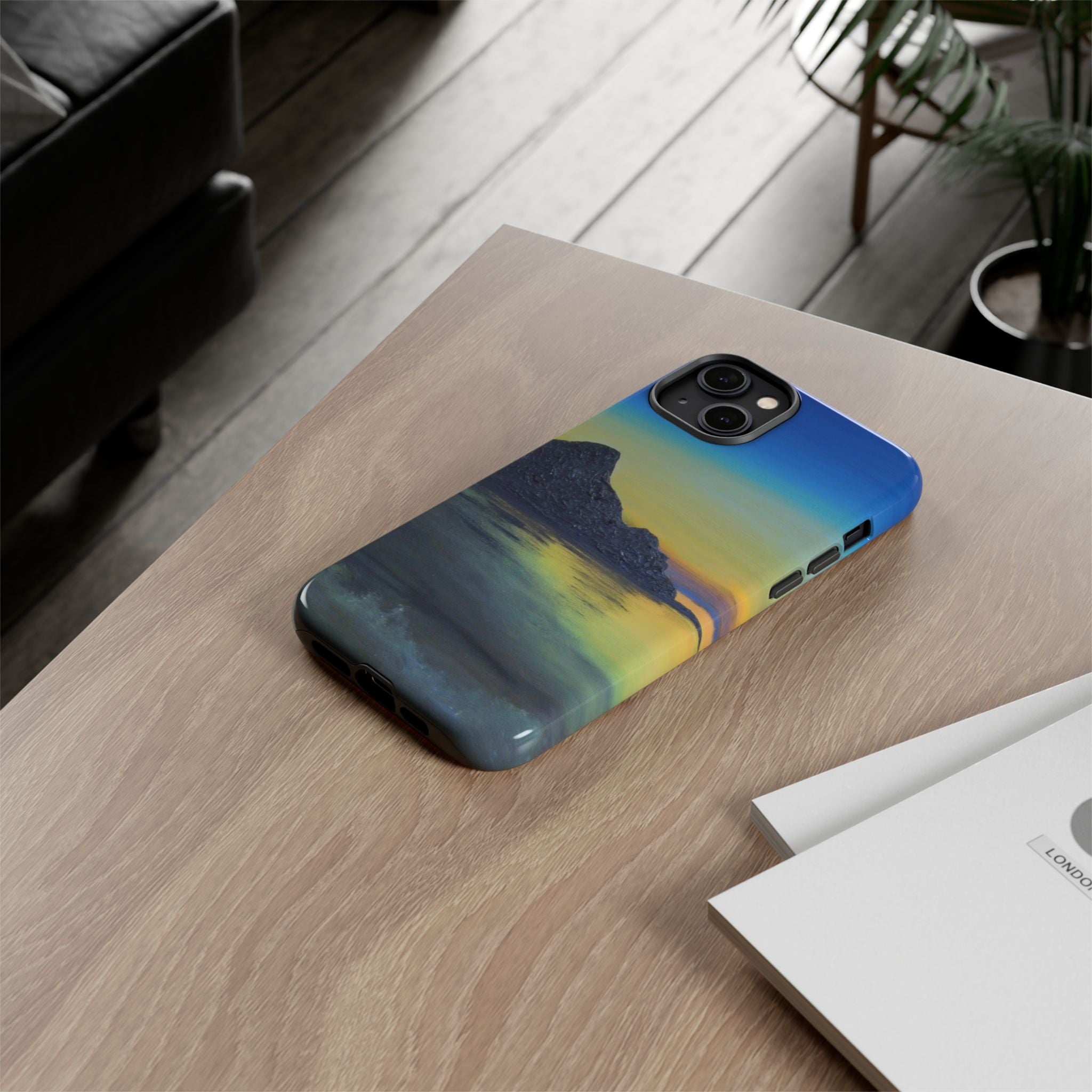 Sunset Cove Phone Case — Durable Protective Tough Case with Tranquil Beach Landscape