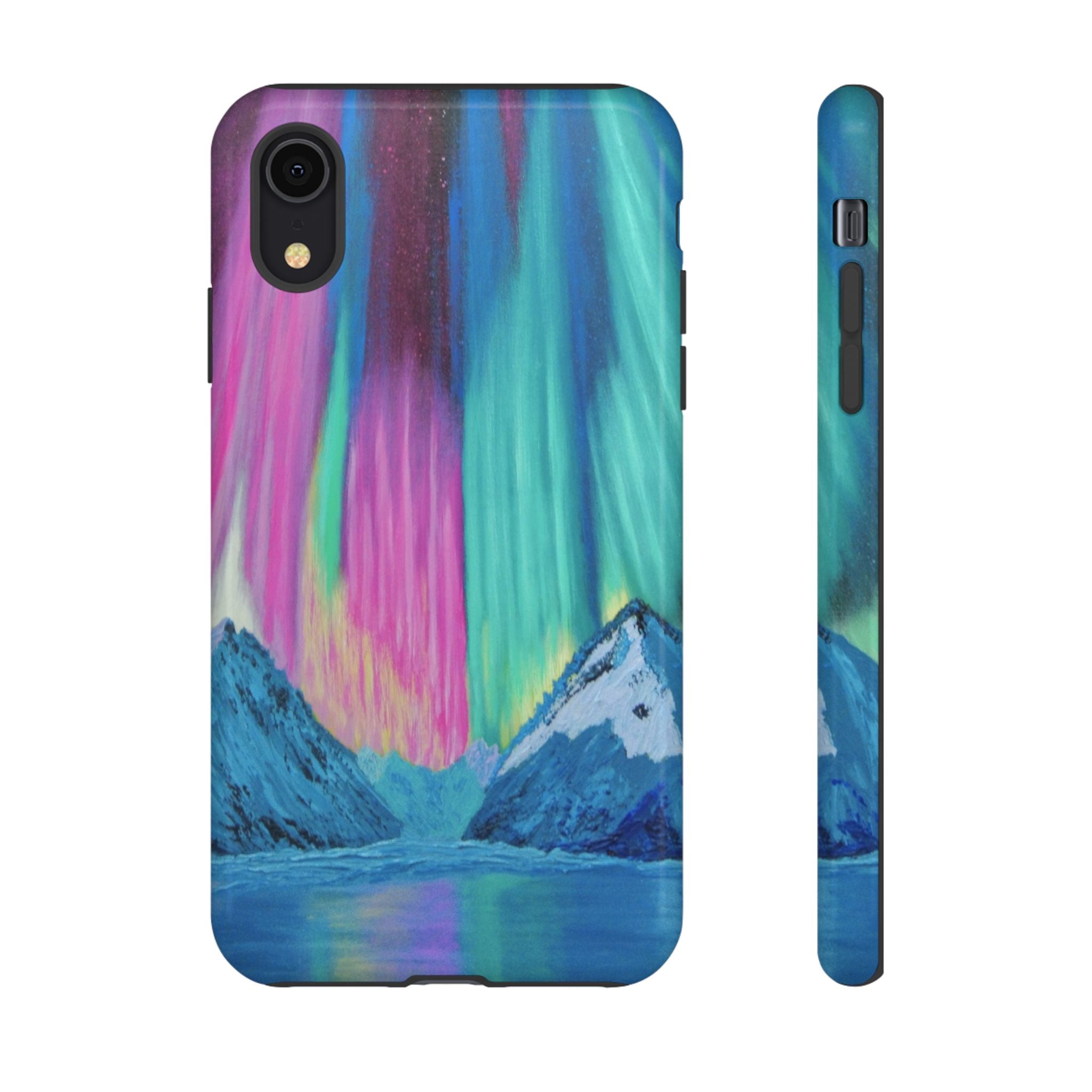 Aurora Mountain Tough Phone Case — Northern Lights Protective iPhone Cover