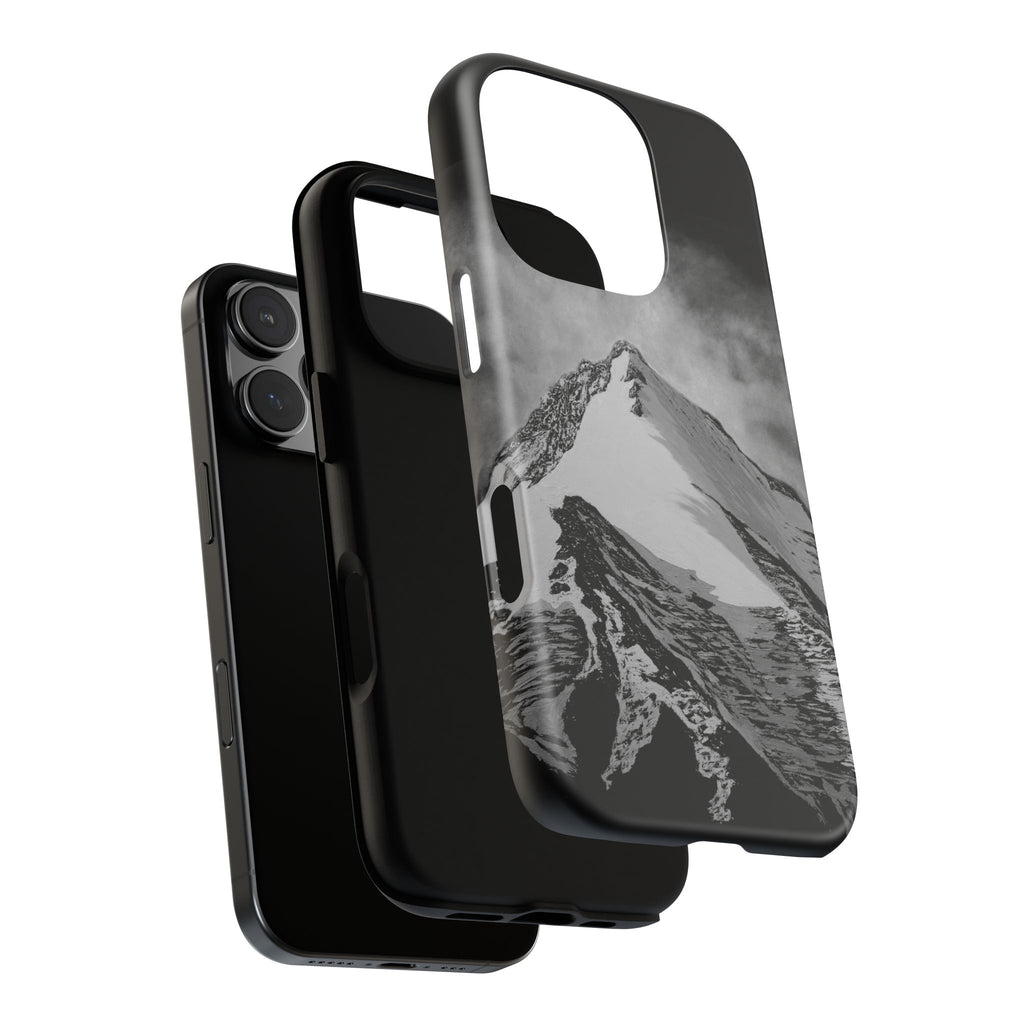 Mountain Peak Phone Case — Black & White Alpine Protective Case